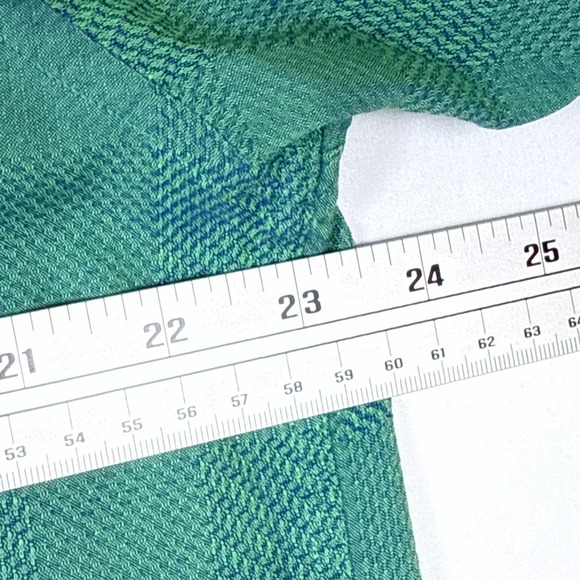 JHANE BARNES Menswear Button Down Shirt Green Blue Textured Fabric Woven Japan M - Picture 6 of 7